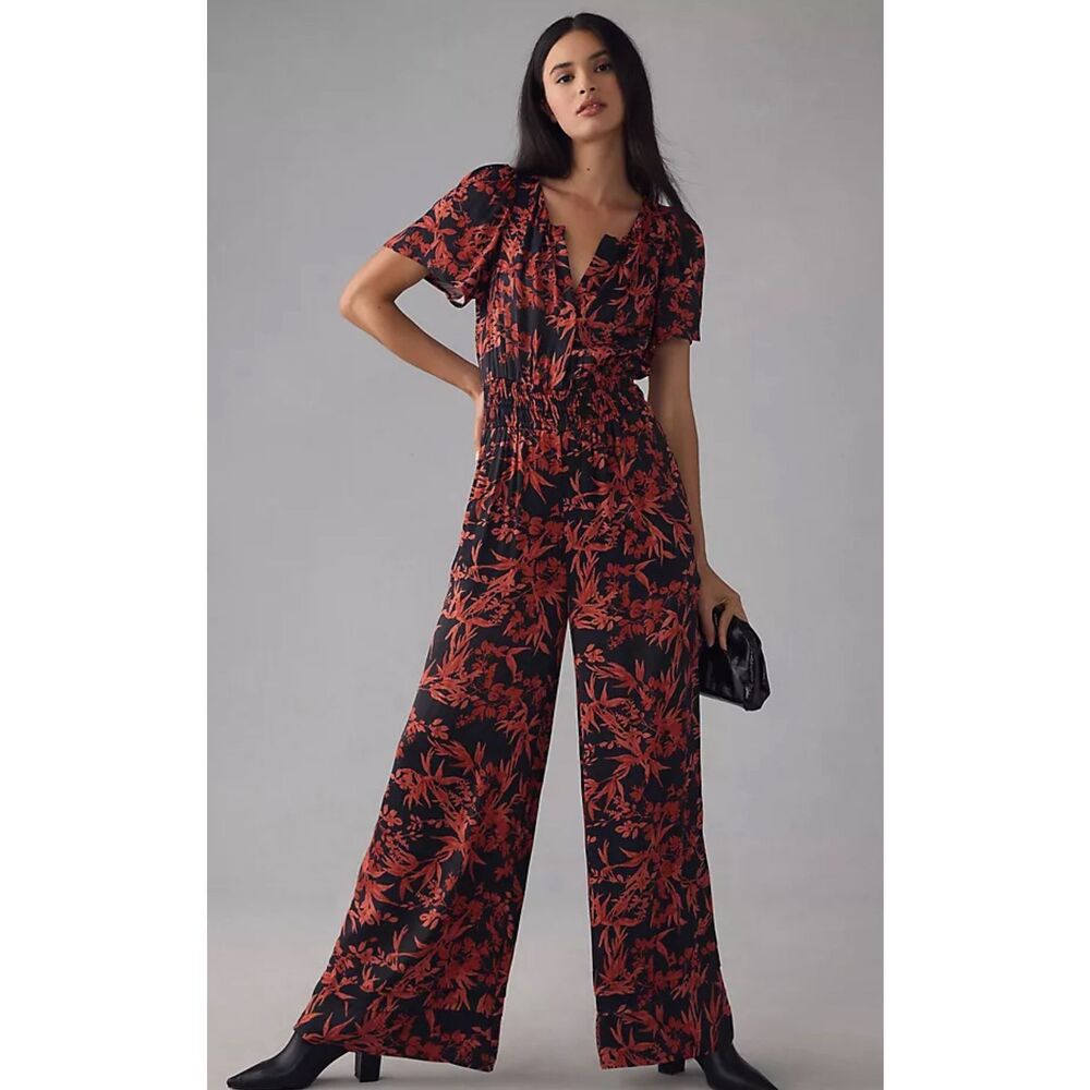 Anthropologie the Somerset satin jumpsuit